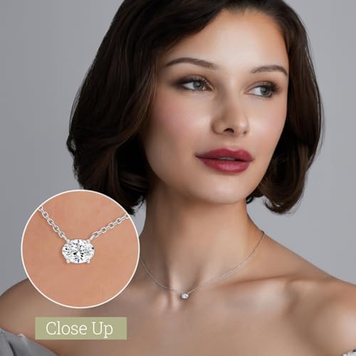 GILDED 1/2 CTTW Lab-Grown Diamond Solitaire Pendant, Sterling Silver, 18" Chain, Tarnish-Resistant, Ethical Jewelry, Gift-Ready for Women3