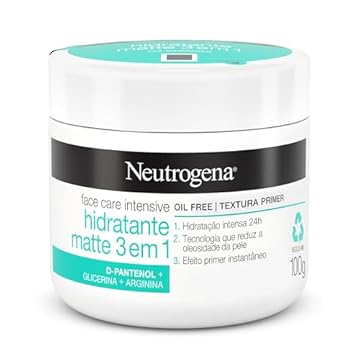 Neutrogena Hidratante Facial Matte 3 em 1 Face Care Intensive, 100g