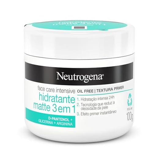 Neutrogena Hidratante Facial Matte 3 em 1 Face Care Intensive, 100g