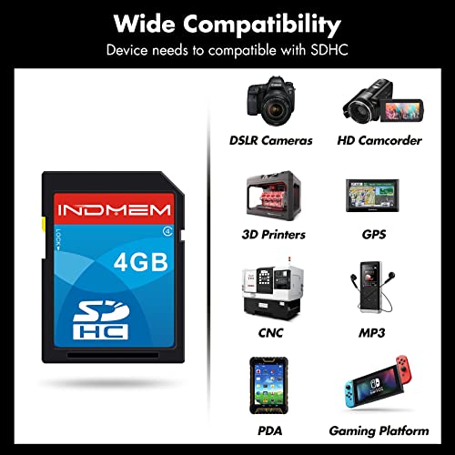 Indmem Sd Card 4Gb Sdhc Class 4 Flash Memory Card 4 Gb Digital Camera Cards 2 Packs #TOP4