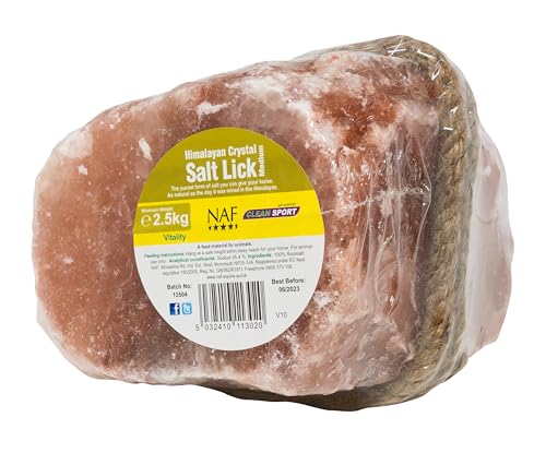 NAF Himalayan Salt Lick Medium 100% Natural Rock Salt for Horses Rich in Trace Minerals Supports Hydration Electrolyte Balance & Overall Health