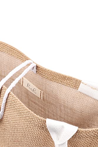 RIAH FASHION Large Reusable Eco Shopper Beach Tote - Travel Shoulder Bag Pineapple, Flower, Skull, Leaf Straw, Leopard Canvas4