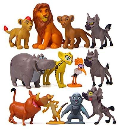The Lion King Action Figures, The Lion King Toys Collectible Figures Set of 12 Pcs Cake Decoration, Mufasa & Simba The Lion King Cupcake Topper Decorations Toy Set