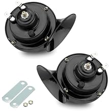 2 PCS 300DB Super Loud Train Horns, Waterproof Electric Snail Double Horn, 12V Car Air Horns Replacement Kit, Universal for Car, Motorcycle, Truck, SUV, Boat Black