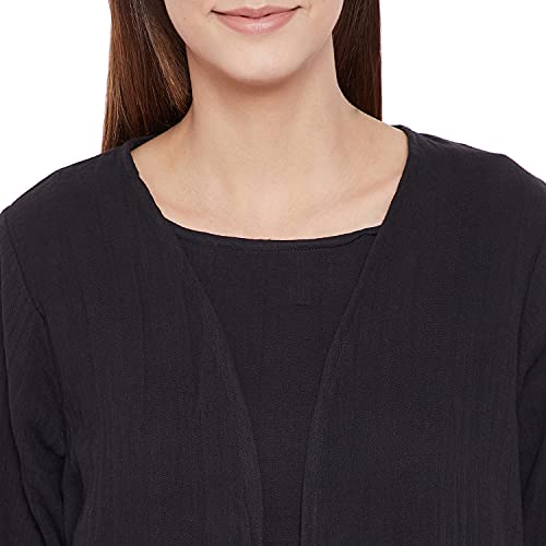 Image of The Kaftan Company Black Organic Cotton 3 Piece Pyjama Set