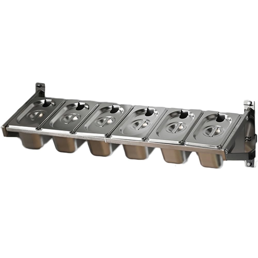 Estante De Pared De Acero Inoxidable con Compartimento Oculto Y Tapa De 10,2 Cm De Profundidad. Ideal para Condimentos Y Especias. Ahorra Espacio En La Cocina.,B/27.5X8.7X7IN-2PCS