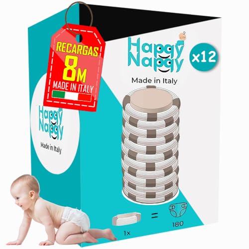 My Happy Nappy Recambios -【Compatibles con Tommee Tippee Sangenic Tec, Simplee Sangenic y Twist & Click】- Recambios XXL - Tratamiento Anti-Olores EVOH de 7 Capas - Made in Italy