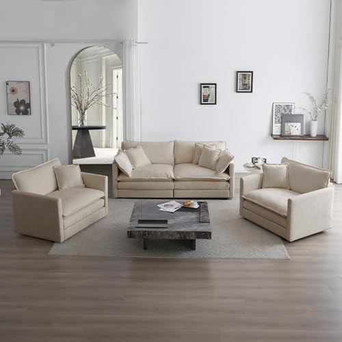 Sillón Plegable Terciopelo Beige miniatura 5