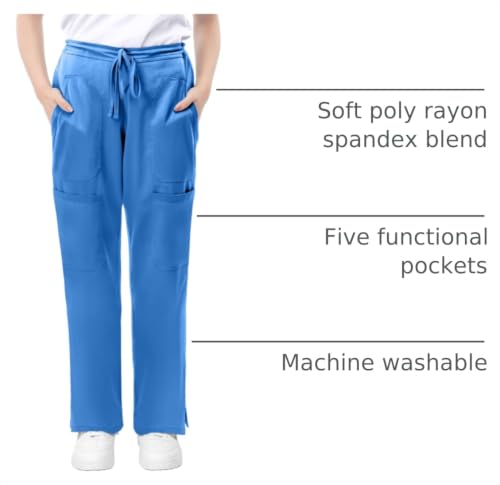 Image of 4-Way Stretch Rayon Blend Scrub Pants Women Mid Rise Relaxed Fit 31 inch Inseam