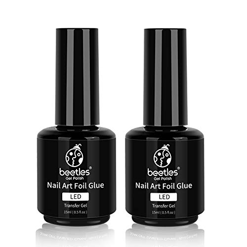 Beetles Nail Art Foil Glue Gel for Foil Stickers Nail Glue Transfer Tips Star Glues Nail Art Manicure DIY LED Lamp Required Soak Off 15ML 2 Bottle