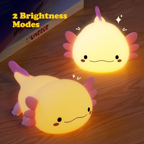 UNEEDE Axolotl Night Light for Kids,Animal Silicone Nursery Night Lamp - Image 2