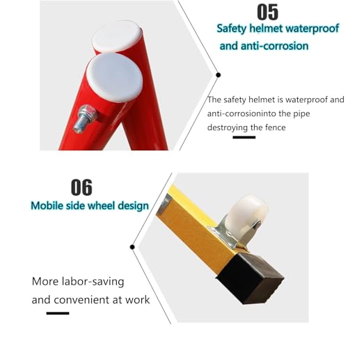 Barrière industrielle pliable rouge 120 x 300 cm rétractable