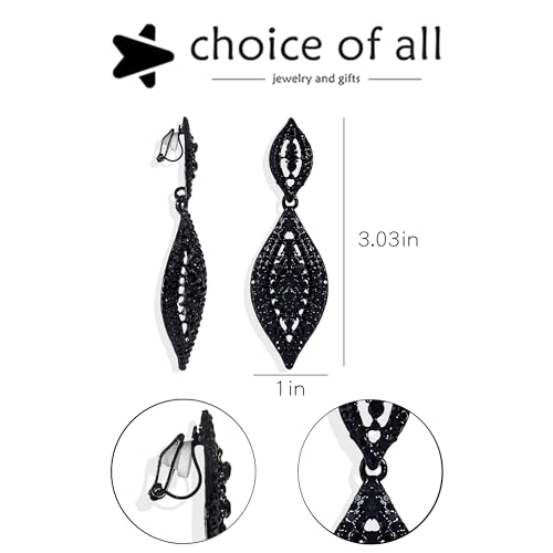 Choice Of All MFH986 Clip On Earrings For Women Rhinestone Crystal Wedding Bridal Clip-On Drop Dangle Earrings Formal Earrings thumb #2