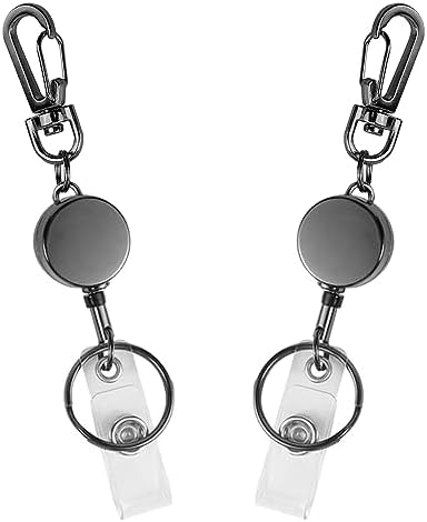 Homly 2 Pack Retractable Keychain, Heavy Duty Carabiner Badge Holder - View #2