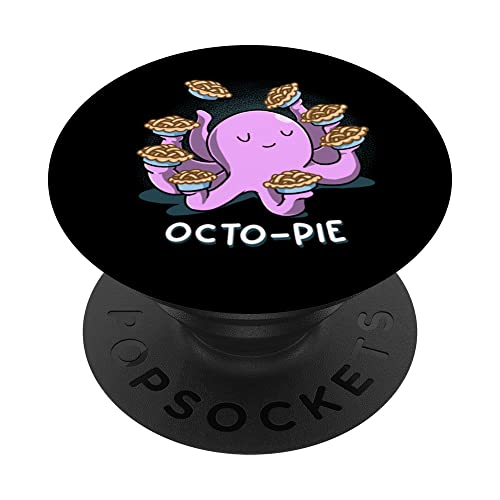 Octo-Pie Humor de Animales Acuáticos Pulpo Funny Pie Hornear Panadero PopSockets PopGrip Intercambiable