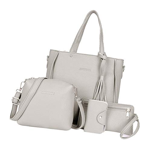 Baoblaze 4PACK Bolsa De Couro Feminina Bolsa De Ombro Bolsa Bolsa Titular De Cartão Conjunto De Saco