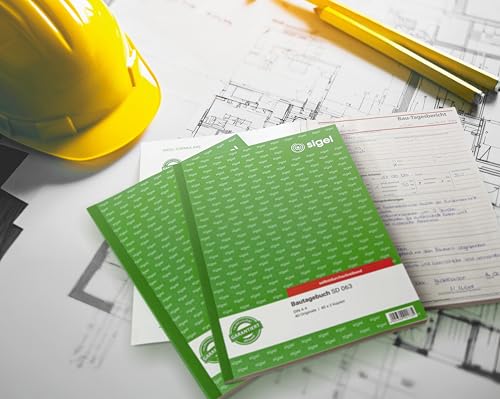 SIGEL SD063 Bautagebuch A4, 3x40 Blatt, selbstdurchschreibend, mikroperforiert, mit Abheftlochung, aus nachhaltigem Papier