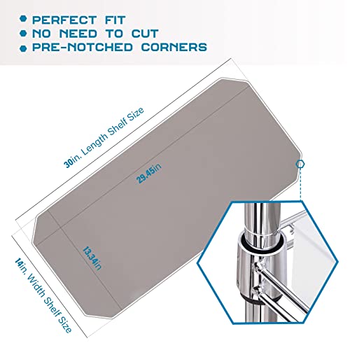 Image of BRIAN & DANY Wire Shelf Liner 14 inch X 30 inch, Heavy Duty Shelf Liners for Wire Shelving, Waterproof Protector Mats, Set of 5, Charcoal