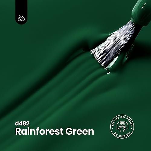 Image of Beetles Green Gel Nail Polish - 15ml Dark Green Gel Nail Polish, Soak Off UV LED Nail Lamp St. Patrick's Day Fall Nails Art Manicure Salon DIY Home