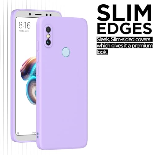 Image of Outlouders Back Cover for Redmi Note 5 Pro | Camera Protection | Durable Soft Matte Silicone Bumper Case (Purple)