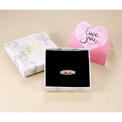 925 Sterling Silver Mom Nana Ring For Women I Love You Forever Mothers Day Rings Jewelry Gifts From Daughter Son Grandchild Birthday Christmas (Mom, 8) #TOP1