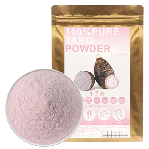 100% Natural Pure Taro powder 100g/3.52oz 香芋粉 polvere secca di Taro per frullati, frullati, cottura e bevande,| Senza conservanti, senza zuccheri aggiunti