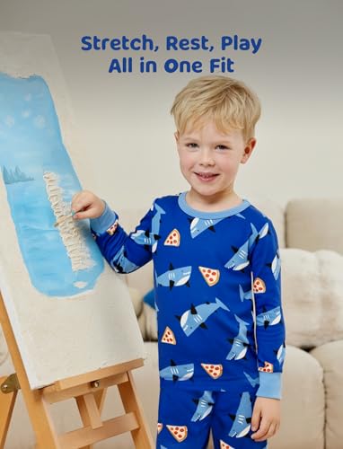 Image of PATPAT Bamboo Viscose Pajama Sets for Toddler Boys & Girls Baby Kids, Ultra-soft Snug fit Pjs Sleepers for Birthday Holiday