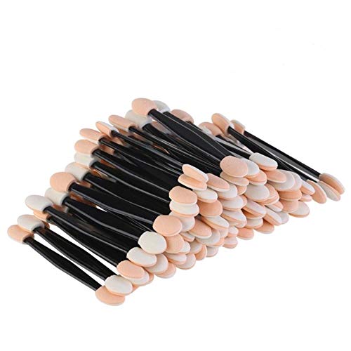 AOXIANG 100pcs Disposable Dual Sided Eyeshadow Brush Sponge Tipped Oval Makeup Applicator Tool for Women Beauty