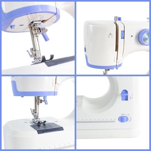 Image of Stoigeld Sewing Machine for Beginners with 20Pcs Fabric & 32Pcs Sewing Threads Kit,Portable Sewing Machine with 12 Built-in Stitches & 2 Speed(High-Low Speeds)-BW724