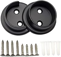 Vista 30 de QCAA Juego de soportes de barra de armario de latón macizo extra resistente, 1-1/2 pulgadas, con tornillos de acero inoxidable, blanco, 4 pares