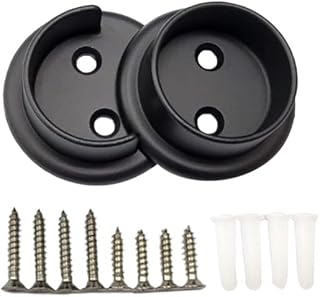 QCAA Heavy Duty Solid Metal Closet Rod Socket Set, 1-3/8'', Oil-Rubbed Bronze, 1 Pair , Made In Taiwan