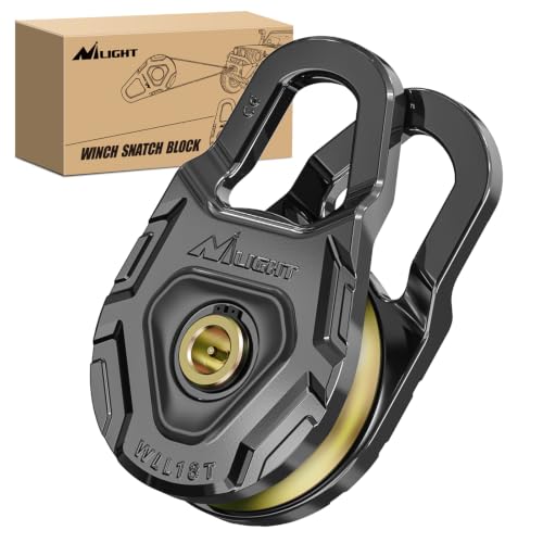 Image of Nilight Forged Snatch Block 18 Ton Winch Pulley System E-Coated Rustproof | Off Road Recovery Accessory for Synthetic Rope Steel Cable Truck UTV ATV