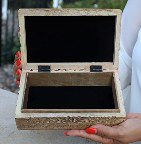 Dharmaobjects Hand Carved Tree Of Life Wooden Box Keepsake Storage Multi Utility #TOP2