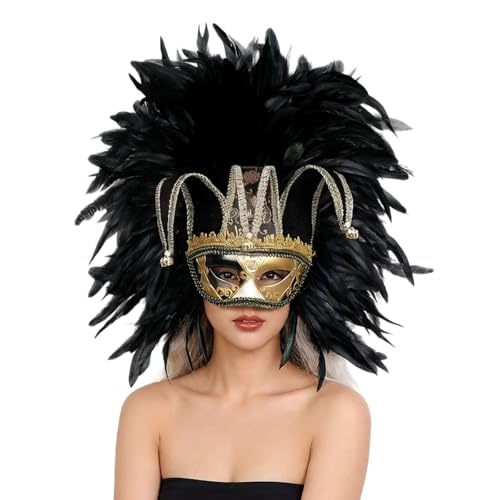 Máscara facial con plumas elegante para celebraciones y eventos de disfraces