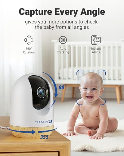 MUBVIEW 5MP Plug-in Indoor Security Camera no Subscription, 5/2.4G WiFi Pet Camera Indoor with Phone App, Dog Camera with Speaker, Night Vision, Motion Detection, Auto Tracking, Cat/Elder/Baby Monitor