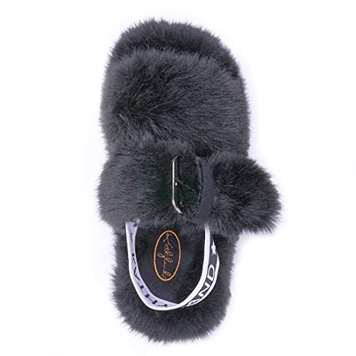 Millffy Fashion Faux Fur Women's high-Heeled Slippers Outdoor Fluff Sandals Slide Slipper for Women2