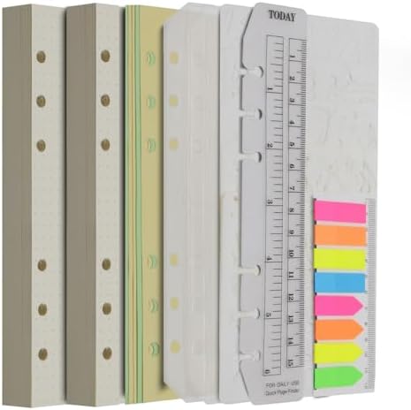 PALUDO 135 Feuilles A5 Recharge Papier Quadrillé 6 Trous - 100GSM Pour Carnet Rechargeable