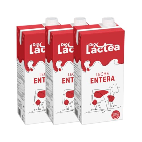 Dia Láctea - Leche Entera UHT (Pack 3 x 1L) - Leche de Vaca de Alto Valor Nutricional - Formato Ahorro y Despensa