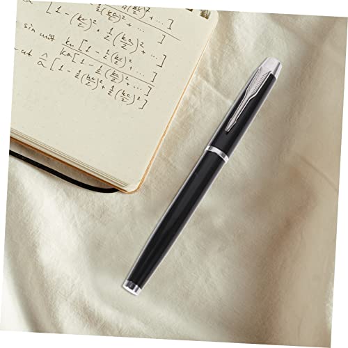 Bolígrafo de firma negro contra pérdidas con estuche de metal rectangular protector 5