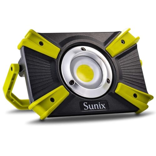 Sunix Projecteur LED, 30W 1600LM, lumière de Travail, Sécurité Rechargeable Work Light imperméable à l'eau IP64 avec Le Port d'USB de 5V 2.1 a et Le Mode de SOS