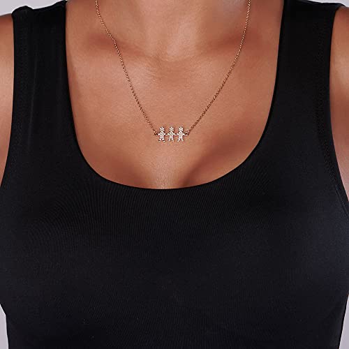 Colar Rommanel Banhado Ouro Pingente Três Filhas (os) Com Zircônias 531975