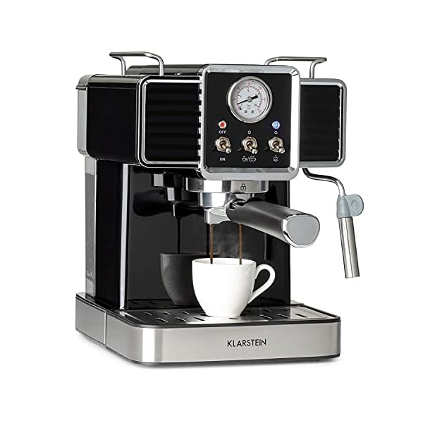 Klarstein Gusto Classico Espressomaker Espressomaschine Siebträgermaschine, Siebträger Kaffeemaschine 1350 W, 20 Bar…
