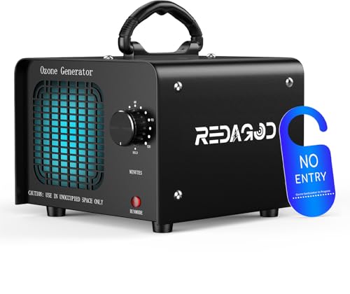 Purificador de Aire 48000 mg/h, Redagod Profesional Air Purifier, Generador de Ozono con Temporizador, Atrapa Humo Filtro HEPA, Ionizador de Aire, Máquina Ozono Portátil para el Hogar, Garaje, Oficina