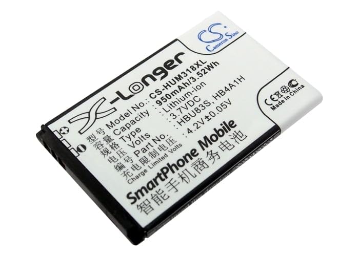 Eotdoo Batterie de rechange 950 mAh pour MetroPCS HWM636, HWM636-R, M318, M635, M636, Pinnacle, Pinnacle 2, Pinnacle2, Numéro de pièce : HB4A1H, HBU83S