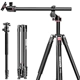 NEEWER Overhead Horizontal Kamera Stativ Einbeinstativ mit Kugelkopf und Flexibler Mittelsäule, 90'...