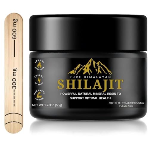 Pure Himalayan Shilajit Resin - 50G | Authentic, Natural Mineral Pitch from The Himalayan Mountains | Gold Grade 100% Pure, Rich in Fulvic & Humic Acid | Potent Energy & Stamina Booster Pure Himalayan Shilajit Resin - 50G | Authentic, Natural Mineral Pitch from The Himalayan Mountains | Gold Grade 100% Pure, Rich in Fulvic & Humic Acid | Potent Energy & Stamina Booster