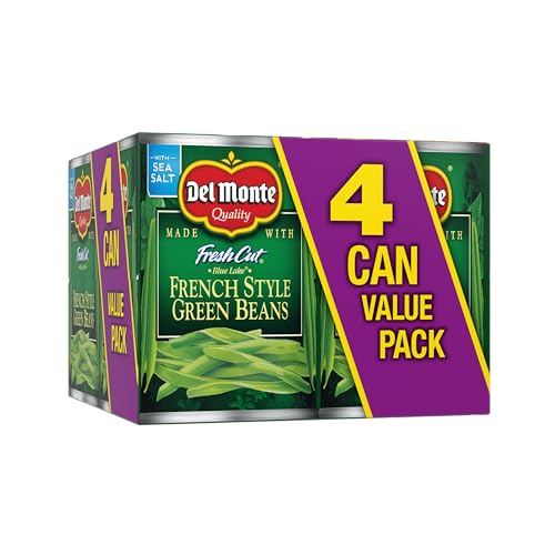 Del Monte Fresh Cut Blue Lake French Style Green Beans, 14.5 oz. Can, Canned Vegetables (Pack of 4)