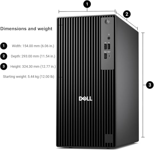 Image of Dell Desktop Tower, Intel Core i7-12700K(12 Cores, 20 Threads) Processor, 16GB DDR5 RAM, 1TB PCIe SSD, Dual 4K Monitor Support (HDMI & DP), Wi-Fi, Bluetooth, USB-C, Windows 11 Pro, Wired KB & Mouse