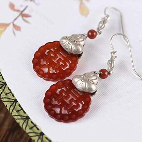 Boucles d'oreilles S925 légères anti-allergies style ethnique antique