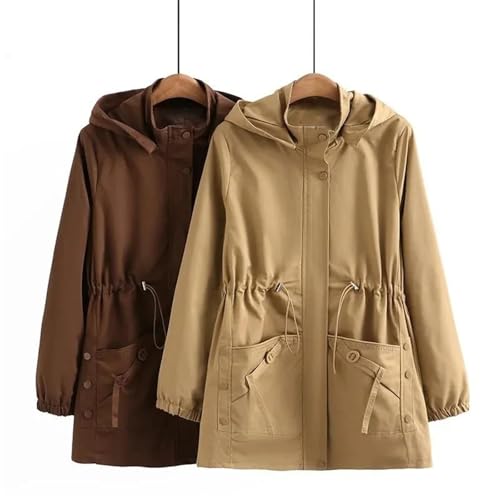 Women's Mid-Length Hooded Trench Coat – Plus Size Outerwear For Middle-Aged2